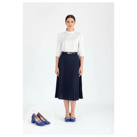 Tino Mavi Cilt Topuklu Ayakkabı