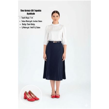 Tino Kırmızı Cilt Topuklu Ayakkabı