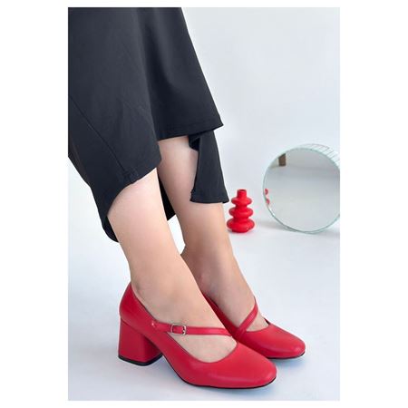 Kier Kırmızı Cilt Topuklu Ayakkabı