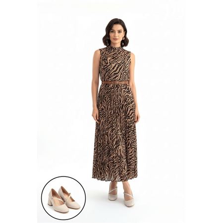 Kier Bej Cilt Topuklu Ayakkabı