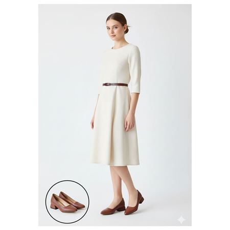 Desniy Taba Cilt Topuklu Ayakkabı