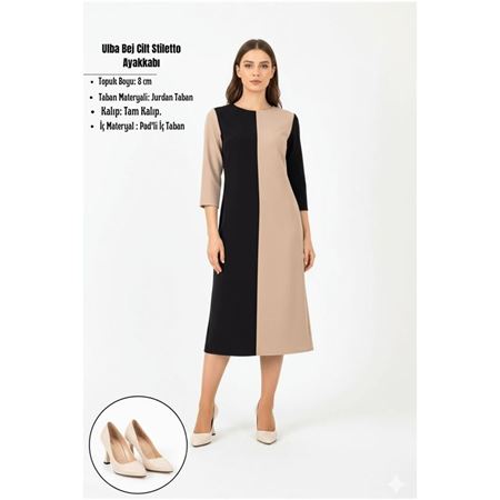 Ulba Bej Cilt Stiletto Ayakkabı