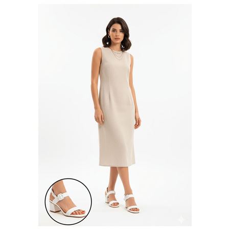 Year Beyaz Cilt Topuklu Ayakkabı