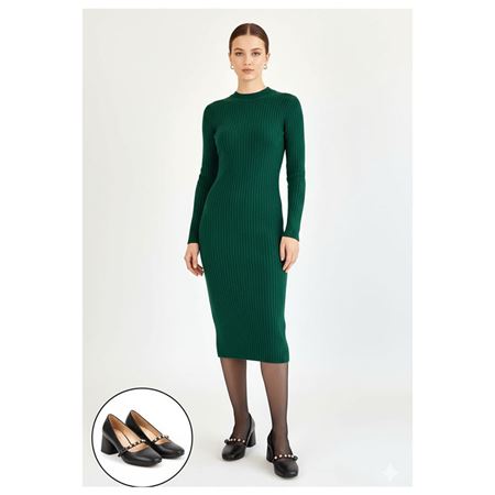 Tino Siyah Cilt Topuklu Ayakkabı