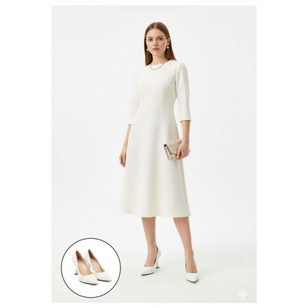 Ulba Beyaz Cilt Stiletto Ayakkabı