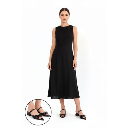 Lotta Siyah Cilt Topuklu Ayakkabı