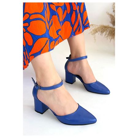 Mulen Mavi Cilt Topuklu Ayakkabı