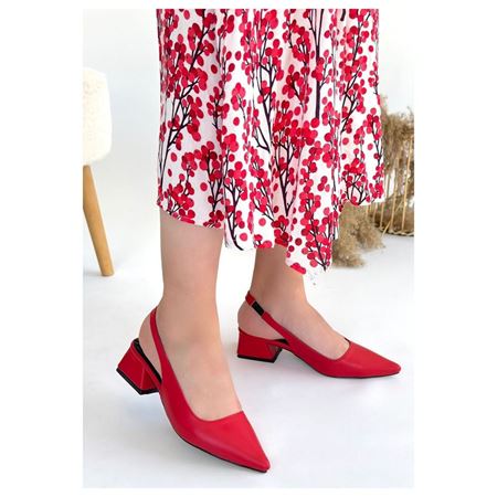 Morji Kırmızı Cilt Topuklu Ayakkabı