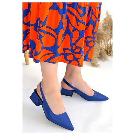 Morji Mavi Cilt Topuklu Ayakkabı