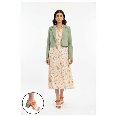 Year Renkli Cilt Topuklu Ayakkabı