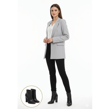 Loora Siyah Cilt Topuklu Bot