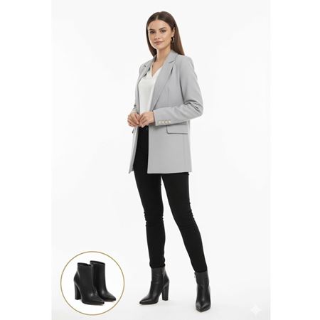 Blan Siyah Cilt Topuklu Bot