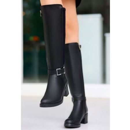 Emrat Siyah Cilt Topuklu Çizme