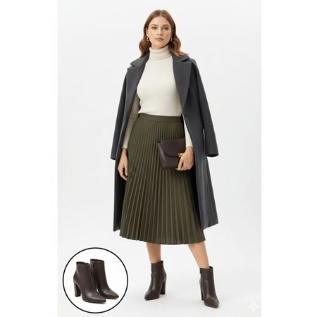 Loora Kahverengi Cilt Topuklu Bot