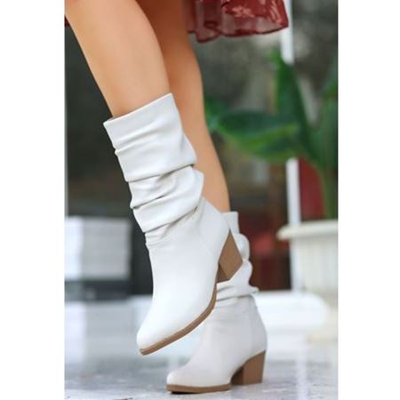 Yior Bej Cilt Topuklu Bot