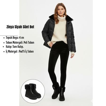 Zinya Siyah Süet Bot