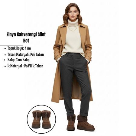 Zinya Kahverengi Süet Bot