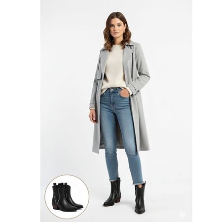 Matin Siyah Cilt Topuklu Bot