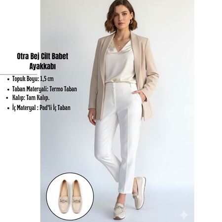 Otra Bej Cilt Babet Ayakkabı
