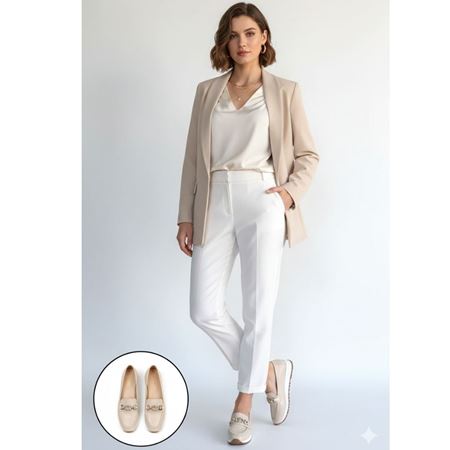 Otra Bej Cilt Babet Ayakkabı