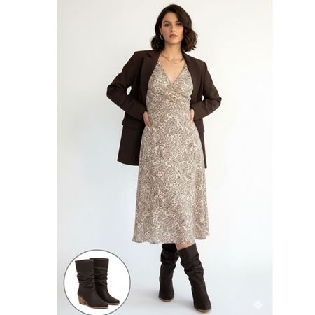 Yior Acı Kahve Nubuk Topuklu Bot