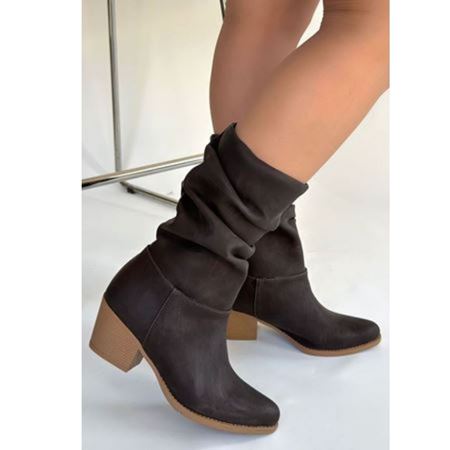Yior Acı Kahve Nubuk Topuklu Bot
