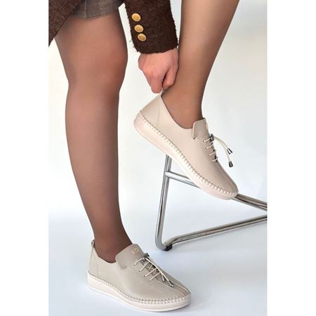 Warte Bej Cilt Bağcıklı Spor Ayakkabı