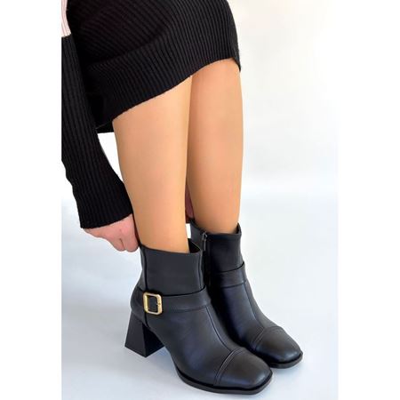 Mejjo Siyah Cilt Topuklu Bot