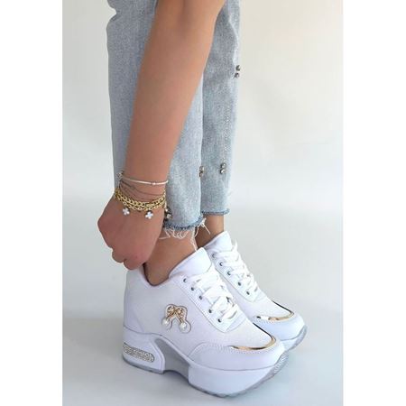 Wody Beyaz Cilt Simli Bağcıklı Spor Ayakkabı