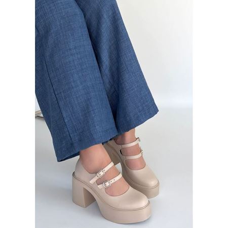Jarlo Bej Cilt Dolgu Topuk Ayakkabı