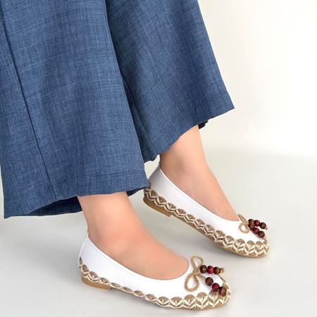 Ilwe Beyaz Cilt Babet Ayakkabı