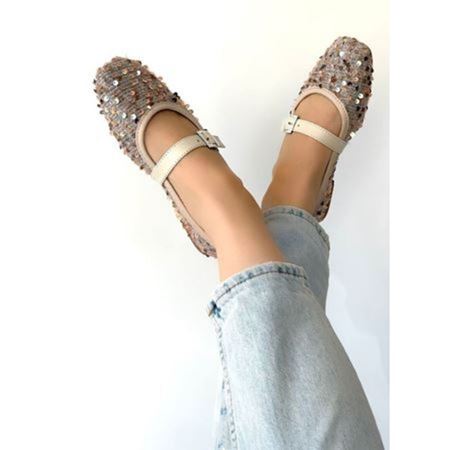 Moden Bej Süet Babat Ayakkabı