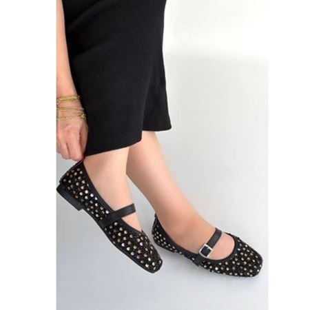 Moden Siyah Süet Babat Ayakkabı