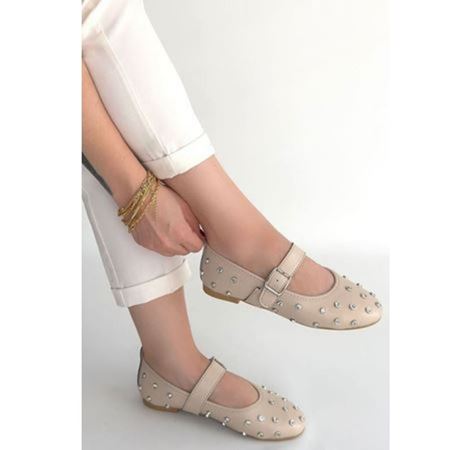 Ritta Bej Cilt Kemerli Babet Ayakkabı