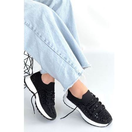 Ceas Siyah Triko Bağcıklı Spor Ayakkabı