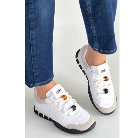 Tues Beyaz Nubuk Bağcıklı Spor Ayakkabı