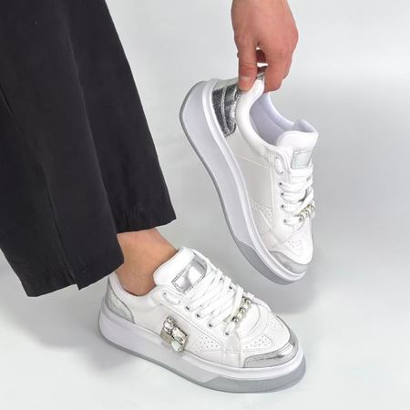 Ceans Beyaz Cilt Bağcıklı Spor Ayakkabı