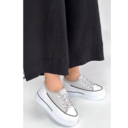 Dalen Gri Keten Bağcıklı Spor Ayakkabı