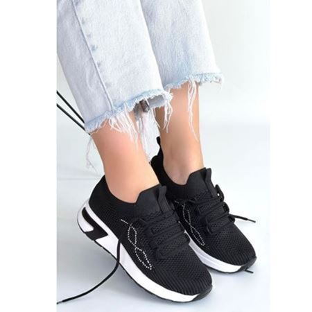 Belan Siyah Triko Bağcıklı Spor Ayakkabı