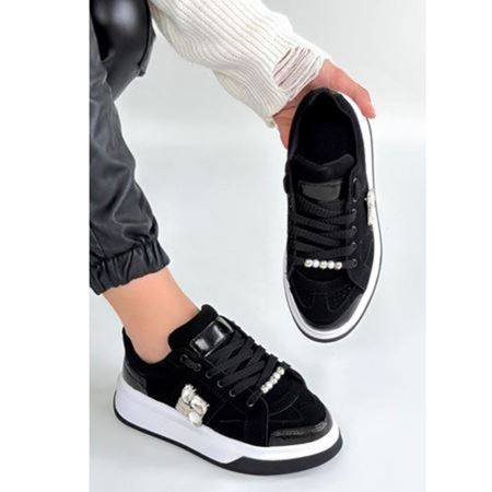 Ceans Siyah Süet Bağcıklı Spor Ayakkabı