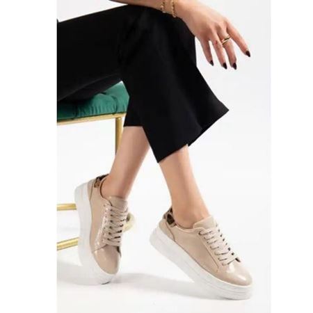 Jetan Bej Rugan Bağcıklı Spor Ayakkabı