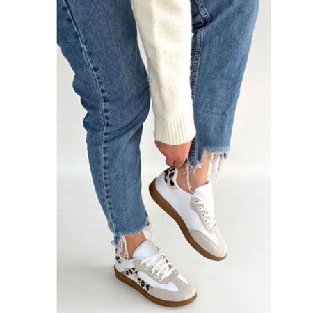 Mier Beyaz Cilt Bağcıklı Spor Ayakkabı