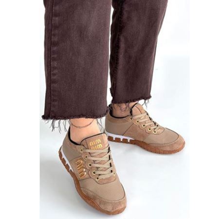 Marje Vizon Cilt Bağcıklı Spor Ayakkabı