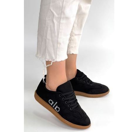 Lendo Siyah Süet Bağcıklı Spor Ayakkabı