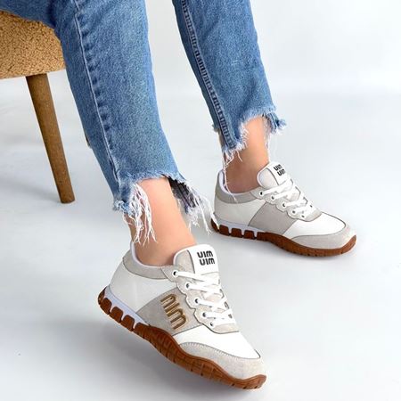 Marje Beyaz Cilt Bağcıklı Spor Ayakkabı