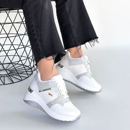 Geja Beyaz Cilt Bağcıklı Spor Ayakkabı