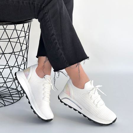 Feort Beyaz Triko Bağcıklı Spor Ayakkabı