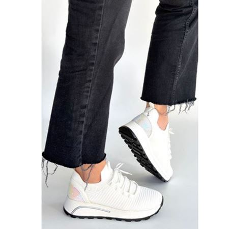 Feort Beyaz Triko Bağcıklı Spor Ayakkabı