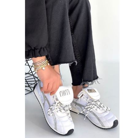 Dissa Beyaz Cilt Bağcıklı Paraşüt Detaylı Spor Ayakkabı