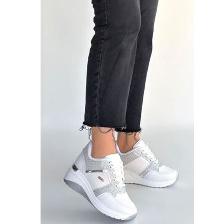 Geja Beyaz Cilt Bağcıklı Spor Ayakkabı